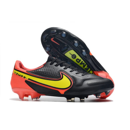 Nike Tiempo Legend 9 Elite FG Fotbollsskor Svart Röd Gul