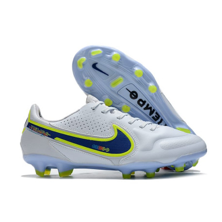 Nike Tiempo Legend 9 Elite FG Fotbollsskor Vit Blå