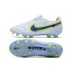 Nike Tiempo Legend 9 Elite FG Fotbollsskor Vit Blå