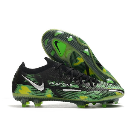 Nike Phantom GT2 Elite FG Fotbollsskor Svart Silver Grön