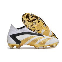 Adidas Predator Accuracy+ FG Fotbollsskor Vit Guld Svart