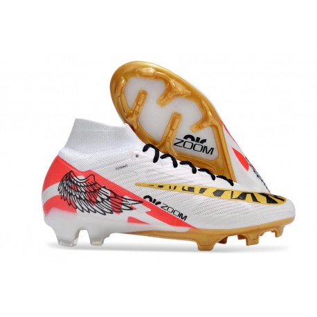 Fotbollsskor Nike Zoom Mercurial Superfly IX Elite FG MR Vit Svart Röd Guld