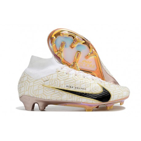 Fotbollsskor Nike Zoom Mercurial Superfly IX Elite FG Vit Svart Guld