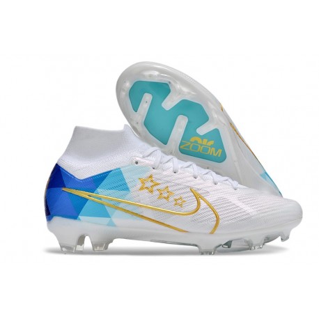 Fotbollsskor Nike Zoom Mercurial Superfly IX Elite FG Vit Svart Guld