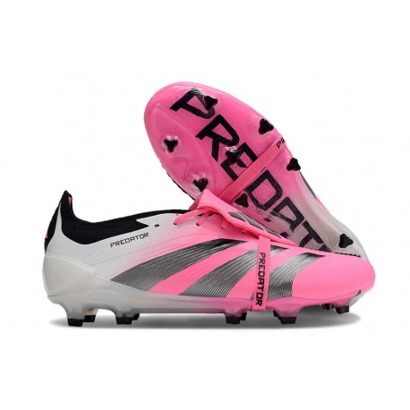 Adidas Predator Fold-over Tongue Elite FG Rosa Vit Svart