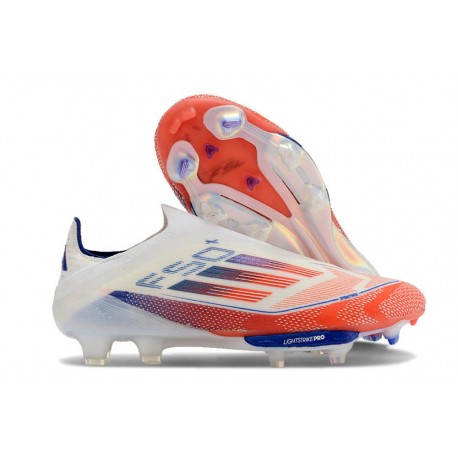 adidas F50 + Laceless FG Vit Röd Blå
