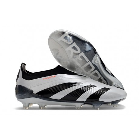 Adidas Predator Elite Snörlösa FG Silver Svart