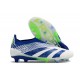Adidas Predator Elite Snörlösa FG Vit Blå Grön