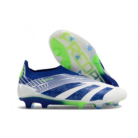 Adidas Predator Elite Snörlösa FG Vit Blå Grön