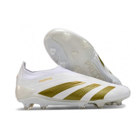 Adidas Predator Elite Snörlösa FG Vit Guld