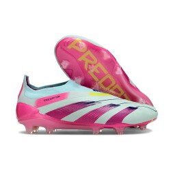 Adidas Predator Elite Snörlösa FG Blå Rosa