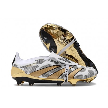 adidas Predator Elite Foldover Tongue FG Guld Vit Grå