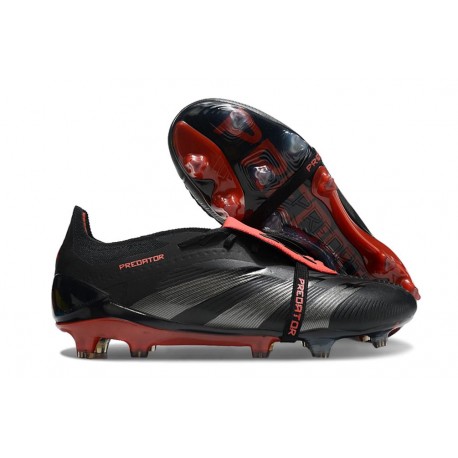 adidas Predator Elite Foldover Tongue FG Svart Grå Röd