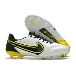Nike Tiempo Legend 9 Elite FG Fotbollsskor Vit Grå Gul
