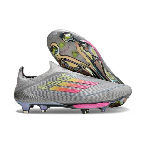 adidas F50 + Laceless FG Grå Rosa Gul