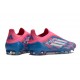 adidas F50 Elite Snörlös FG Fotbollsskor Blå Vit Rosa