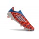 adidas F50 Elite Snörlös FG Fotbollsskor Röd Blå Vit