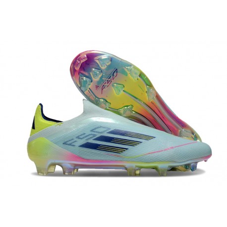 adidas F50 Elite Snörlös FG Fotbollsskor Blå Gul