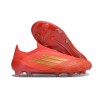 adidas F50 Elite Snörlös FG Fotbollsskor Röd Guld