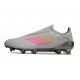 adidas F50 Elite Snörlös FG Fotbollsskor Grå Rosa
