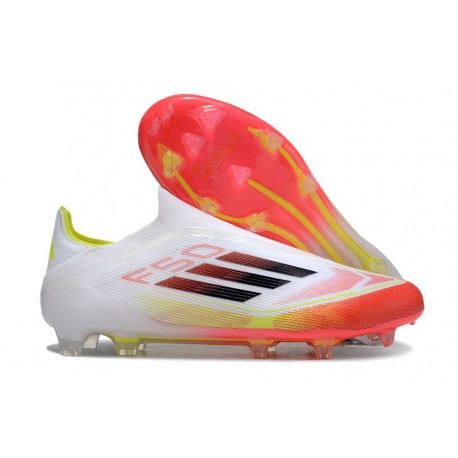 adidas F50 Elite Snörlös FG Fotbollsskor Vit Röd Svart
