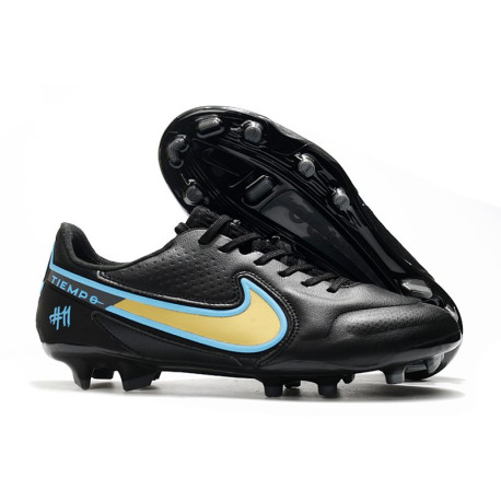 Nike Tiempo Legend 9 Elite FG Fotbollsskor Svart Guld Blå