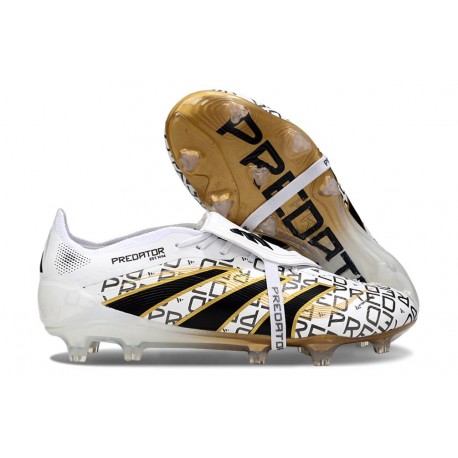 Skor adidas Predator Elite Foldover Tongue FG Vit Svart Guld