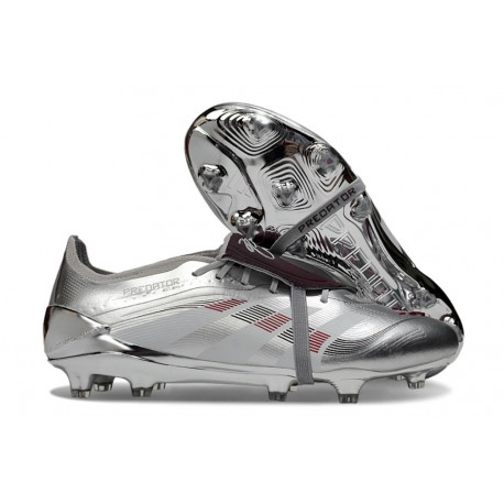 Skor adidas Predator Elite Foldover Tongue FG Silver