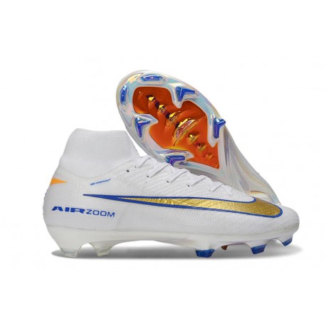 Nike Air Zoom Mercurial Superfly X Elite FG Vit Guld Blå